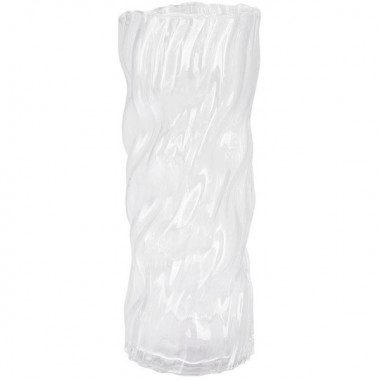 Ваза для квітів зі скла Ancient Glass "Infinitty" Ø10x25см, прозоре скло (184381)