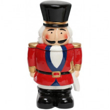 Банка для солодощів "Лускунчик" 1.5л, кераміка, червона (234091) Банка для солодощів "Лускунчик" 1.5л, кераміка, червона (234091)