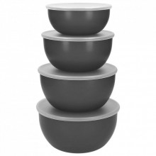 Миска KitchenAid Coreline, набір 4 шт, з кришкою, сірий (KQG176OSCGG) (292091)