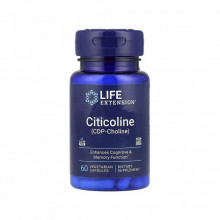 Витаминно-минеральный комплекс Life Extension Цитиколин, 500 мг в порции, Citicoline (CDP Choline), 60 вегетарианск (LEX-16596) (309591)