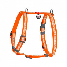 Шлей для собак WAUDOG Waterproof анатомическая Н-образная, светоотражающая S оранжевая (32804) (309891)