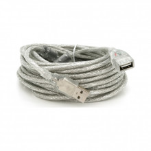 Дата кабель USB 2.0 AM/AF 10.0m ferrite transparent white Voltronic (YT-AM/AF-10TBL) (261102)