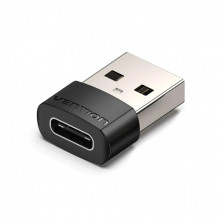 Переходник USB 2.0 AМ to USB Type-C (F) Black PVC Vention (CDWB0) (345102)