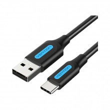 Дата кабель USB 2.0 AM to USB-C 1.5m 3A black Vention (COKBG) (344302)