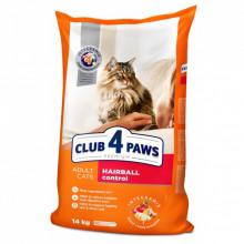 Сухой корм для кошек Club 4 Paws Премиум. С эффектом выведения шерсти 14 кг (4820083909337) (199502)