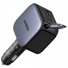Зарядное устройство Ugreen Car charger USB-C PD90W + cable USB-C to USB-C retractable (55909B) (346502)