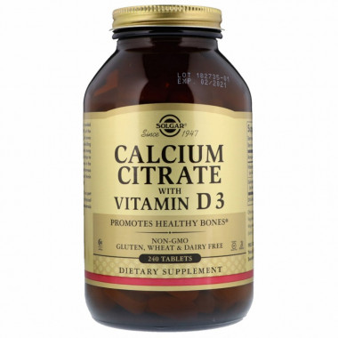 Витаминно-минеральный комплекс Solgar Цитрат Кальція + Вітамін D3, Calcium Citrate with Vitamin D (SOL-00432) (303602)