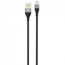 Дата кабель USB 2.0 AM to Lightning 1.0m 2.4A double-side grey XO (NB188-L-1-GR) (323512)