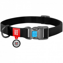 Ошейник для животных WAUDOG Waterproof с QR паспортом Ш 25 мм Д 34-49 см черный (27721) (308912)