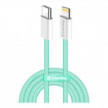 Дата кабель USB-C to Lightning 1.0m 27W green ColorWay (CW-CBPDCL061-G) (260922) Дата кабель USB-C to Lightning 1.0m 27W green ColorWay (CW-CBPDCL061-G) (260922)