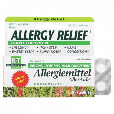 Витаминно-минеральный комплекс Boericke & Tafel Средство от аллергии, Allergy Relief, Allergiemittel AllerAide, 40 таблето (BAT-12590) (309032)