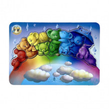 Деревянный пазл-вкладыш "Мишки" Ubumblebees (ПСД121) PSD121 цвета радуги