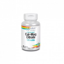 Минералы Solaray Кальций И Магний, Cal-Mag Citrate, High Potency, 90 Капсул (SOR04524) (304432)