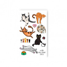 Набор временных татуировок "Мини котики" L-61 разноцветные