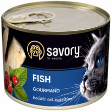 Влажный корм для кошек Savory Cat Can Adult для привередливых котов (рыба) 200 г (4820232630648) (202532)