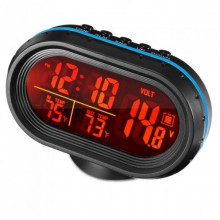 Автомобильные часы с термометром и вольтметром VST 7009V (203532)