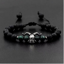 Браслет мужской из натурального камня OMEN черный (2394531531)