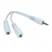 Кабель мультимедийный 3.5mm M to 2x3.5mm F 0.1m white Cablexpert (CCA-415W) (193732)