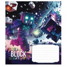 Тетрадь ученическая "Pixel Block" 012-3407K-3 в клетку, 12 листов