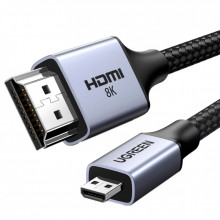 Кабель мультимедийный HDMI M to HDMI micro M 1.0m V2.1 8K60Hz HD164 black Ugreen (15516) (320732)