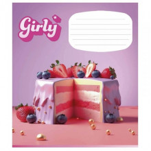 Тетрадь ученическая "Girly" Школьник 012-3330L-1 в линию, 12 листов
