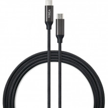 Дата кабель USB-C to USB-C 1.0m 100W E-Mark Chip Nylon Vinga (VCPCTC100BK) (260832)