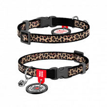 Ошейник для животных WAUDOG Nylon с QR паспортом "Леопард" пластиковый фастекс XS 20-30 см (279-4066) (312932)