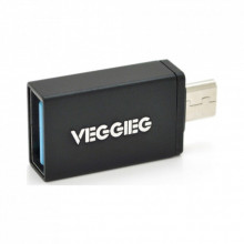 Переходник USB 2.0 AF to Micro 5P M OTG black VEGGIEG (V-OT01) (319932)