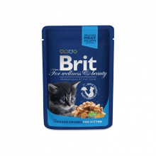 Влажный корм для кошек Brit Premium Cat Pouches Chicken Chunks for Kitten 100 г (8595602506026) (205042)