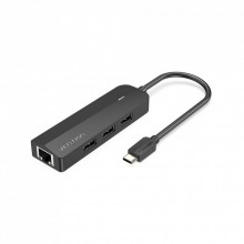 Концентратор Vention USB 3.1 Type-C to 3xUSB 2.0+MicroUSB+RJ45 100M Ethernet black (TGOBB) (213042)