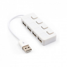Концентратор Voltronic USB 2.0 to 4xUSB with LED buttons white (YT-H4L-W) (321142)