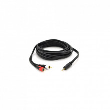 Кабель мультимедийный 3.5mm M to 2xRCA M 5.0m black Voltronic (YT-3.5(M)/2хRCA(M)-5.0PCu) (320342)