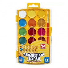 Краски акварельные медовые 302023004-UA 18 цветов