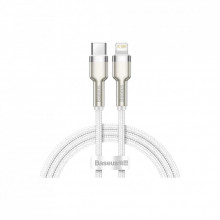Дата кабель USB-C to Lightning 1.0m Cafule Metal PD 20W white Baseus (CATLJK-A02) (322642)