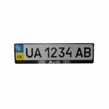 Рамка номерного знака CarLife з пластик об'ємними літерами AUDI (2шт) (24-001) (246742)