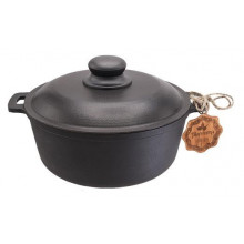 Каструля чавунна "Наша Майстерня" 3л з алюмінієвою кришкою, казан (256742)