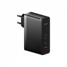 Зарядное устройство Baseus 2xUSB-C 140W + 1xUSB GaN + cable USB-C to USB-C black (CCGP100201) (323052)