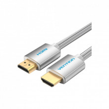 Кабель мультимедийный HDMI to HDMI 3.0m V2.0 4K 60Hz Silver Metal Type Vention (AABII) (232152)