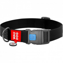 Ошейник для животных WAUDOG Waterproof с QR паспортом пластиковый фастекс XXL черный (25111) (308652)