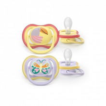 Пустышка Philips AVENT Ultra Air 0-6 місяців 2 шт жовто-фіолетова (SCF087/04) (273752)