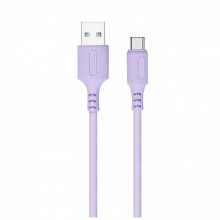 Дата кабель USB 2.0 AM to USB-C 1.0m soft silicone violet ColorWay (CW-CBUC044-PU) (260852)