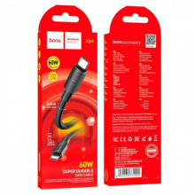 Кабель HOCO X84 Solid Type-C to Type-C 1м charging, ток до 3A для смартфонов 60W Чёрный (206952)