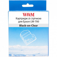 Лента для принтера этикеток WWM для Epson LW-700 24mm х 8m Black-on-Clear (WWM-ST24K) (287062)