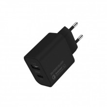 Зарядное устройство ColorWay Type-C PD + USB QC3.0 (20W) V2 black (CW-CHS025QPD-BK) (198362)