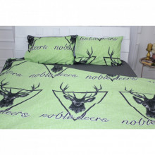 Постельное белье MirSon Бязь Ranforce Elite 17-0515 Noble deers lime Двуспальный (2200004672182) (333462)