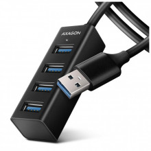 Концентратор AXAGON USB 3.1 to 4xUSB 3.0 1.2m black (HUE-M1AL) (345462)
