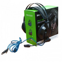 Игровые проводные наушники IMENSO IMS-E1007 RGB USB+3.5 Синие (256862)