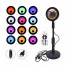 Проекционная разноцветная RGB LED лампа Sunset Lamp с эффектом заката с пультом, светильник заката/рассвета, 16 оттенков (173962)