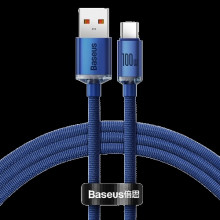 Кабель Baseus Crystal Shine USB 2.0 to Type-C 100W 1.2M Синий (CAJY000403) (253072)