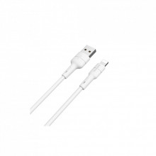 Дата кабель USB 2.0 AM to Lightning 1.0m 2.4A silicone white BOROFONE (6931474706874) (323372)